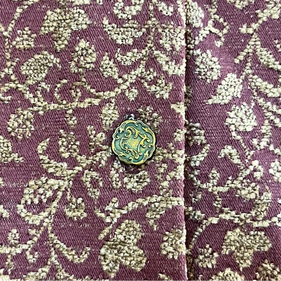 VTG Talbots Brocade Vest Women’s Size 8 Buttons Burgundy Tan Rayon Blend Lined - Picture 5 of 11